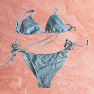 Shimmery Silver sparkle Bikini NEW